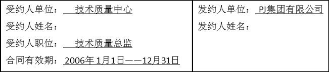 J集團某部門年度業績合同1